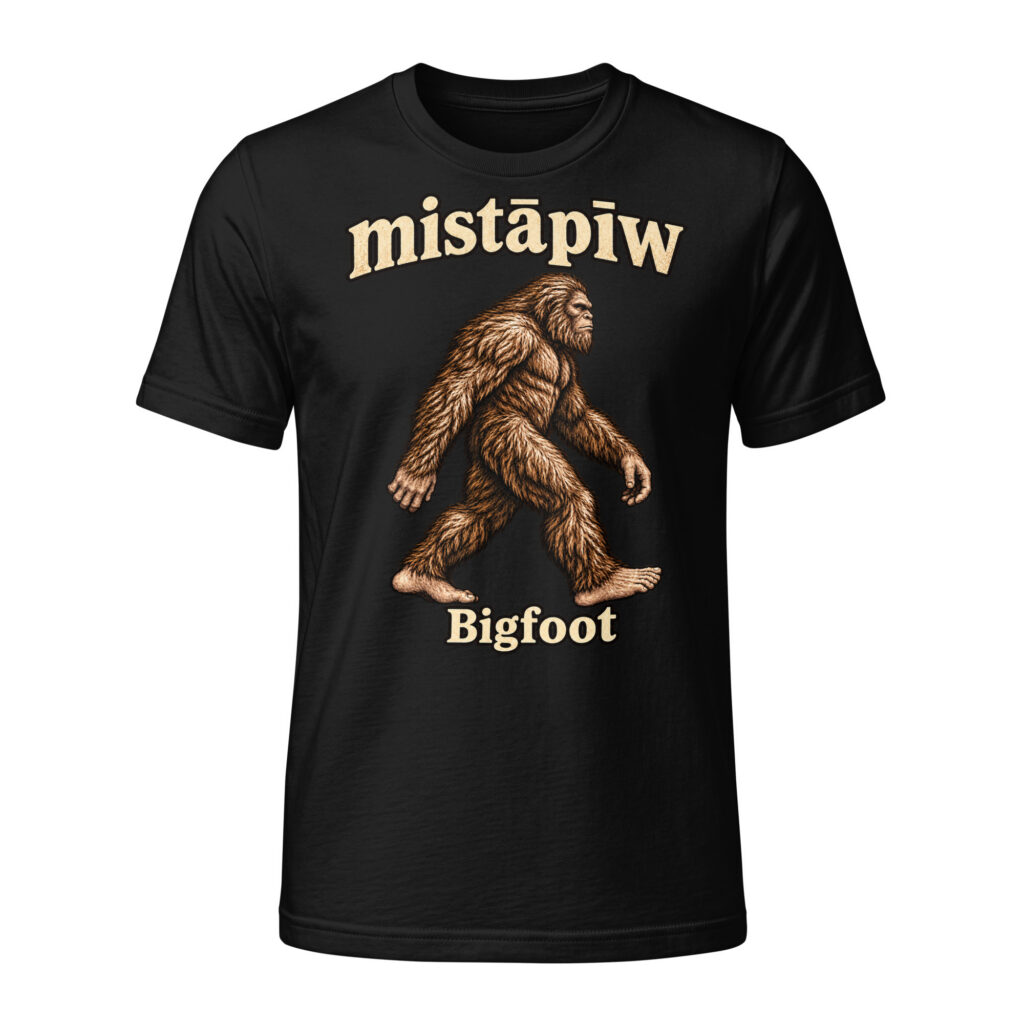 mistāpīw — Bigfoot | Woodland Cree Fine Jersey T-Shirt